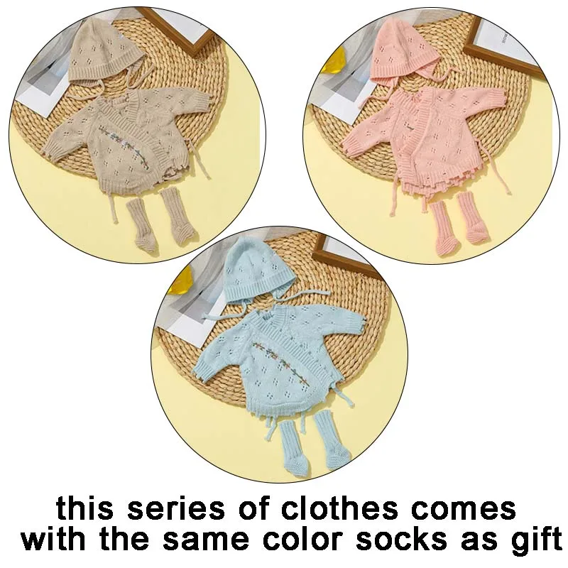 Doll Clothes for 16inch Reborn Baby Doll Sweater Outfits Set for 40cm Dolls Lovely Doll Clothes Accessories Girls Birthday Gifts