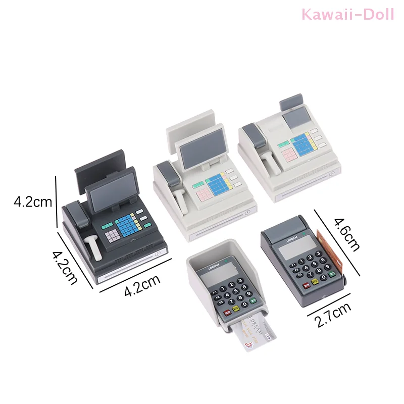 1Set Supermarket Store Card Machine Scanner Model Toy Doll House Scene Decoration