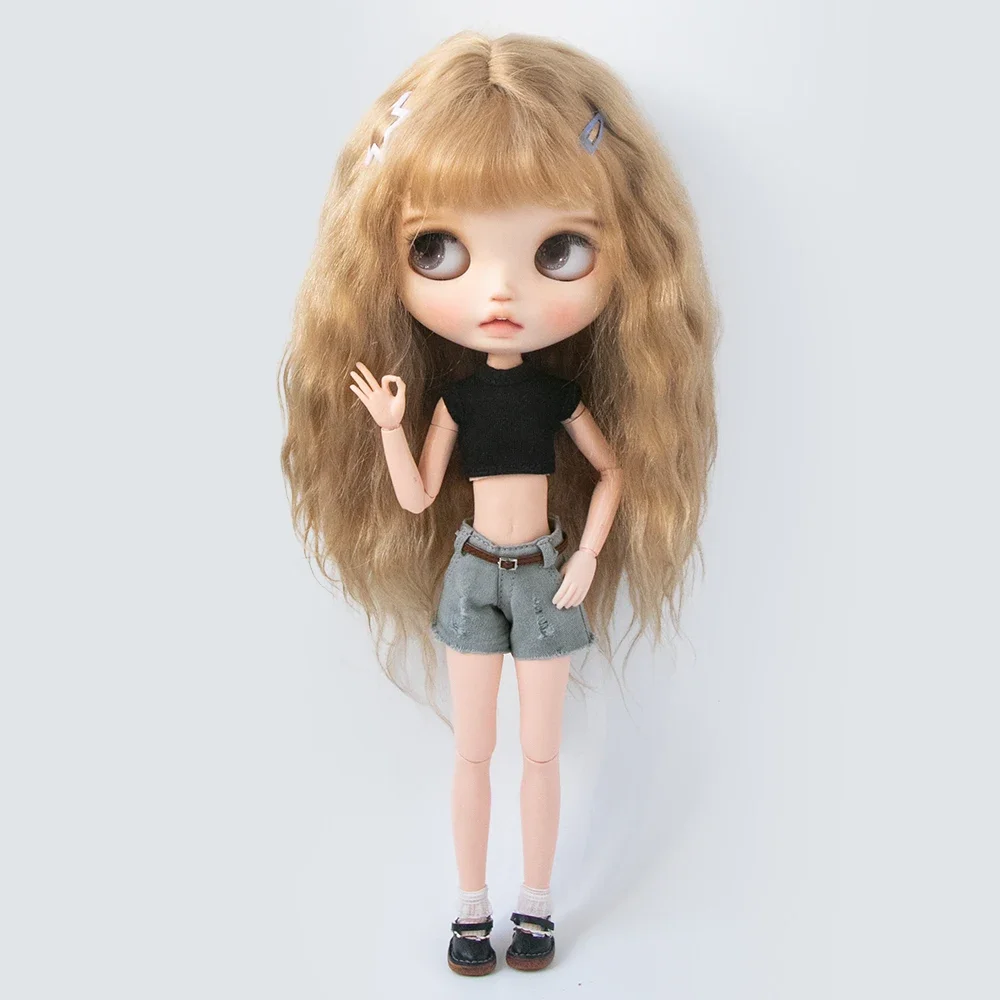 Blythe Clothing Fashion Vest Tops Denim Shorts Casual Pants Belt Multicolor for Licca Azones Ob22 24 Ker YMY Doll Accessories