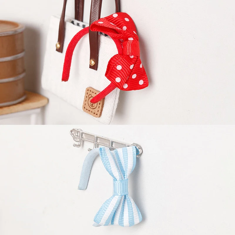 1Pcs 1:12 Dollhouse Accessories Doll Bow Headband ob11 Handmade Doll Hair Accessories DIY Doll Pearl Hairpin