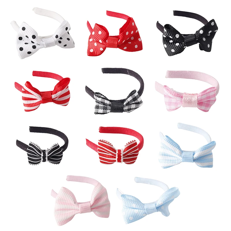 1Pcs 1:12 Dollhouse Accessories Doll Bow Headband ob11 Handmade Doll Hair Accessories DIY Doll Pearl Hairpin