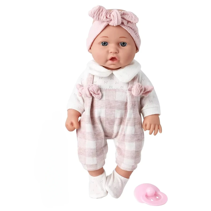 12inch 30cm Reborn Baby Dolls with Pink Clothes Pacifier Realistic Newborn Doll Vinyl Bebe Doll Toddler Children's Toy Kids Gift