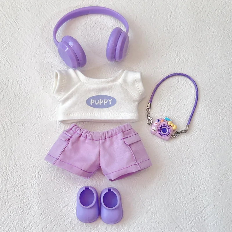 [No doll]For 17cm labubu Cute Decoration Little Cloths v1/v2/v3 baby clothes cool sweater doll can be worn for labubu accessorie