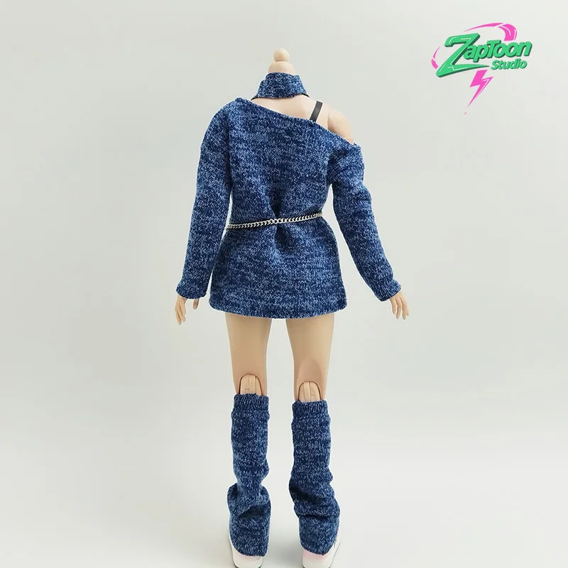 1/6 Scale Sexy Off Shoulder Oversize Jumpers for 12-inch Action Figures BJD Loose Pullover Long Sleeve T Shirt Action Outfit