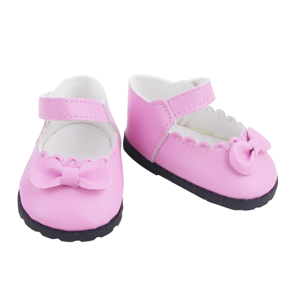 8CM Cute 55cm Reborn Girl Doll Shoes MIni Leather Bowknot Doll Shoes For 22-Inch Baby New Born Girl Dolls Accessories Cotton Toy