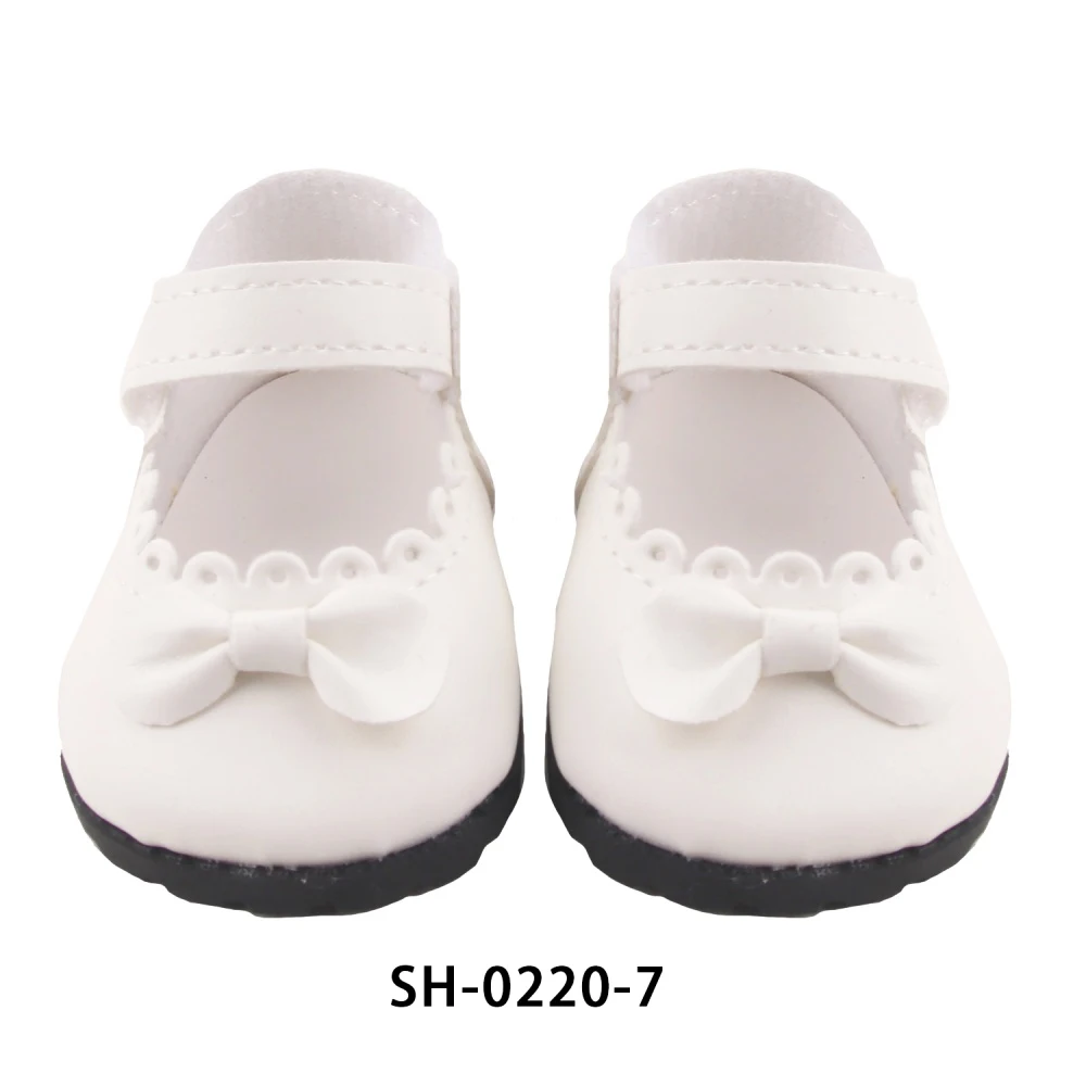 8CM Cute 55cm Reborn Girl Doll Shoes MIni Leather Bowknot Doll Shoes For 22-Inch Baby New Born Girl Dolls Accessories Cotton Toy