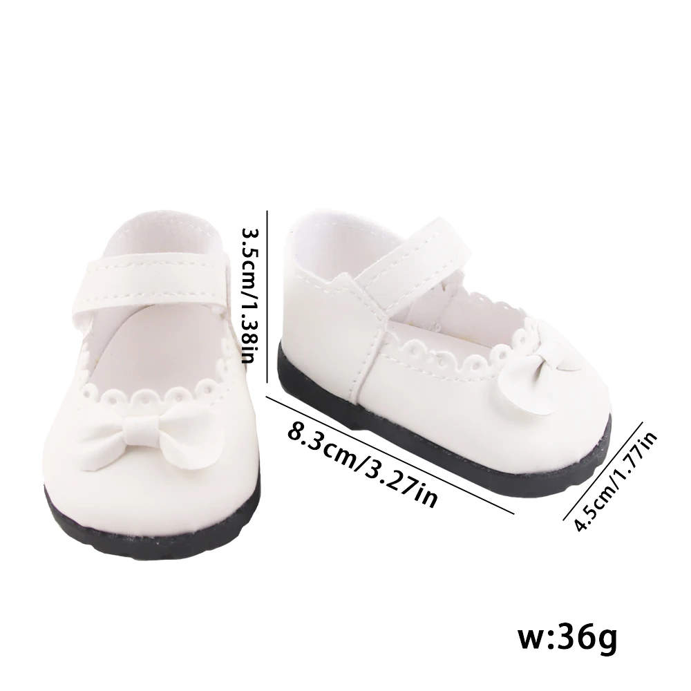 8CM Cute 55cm Reborn Girl Doll Shoes MIni Leather Bowknot Doll Shoes For 22-Inch Baby New Born Girl Dolls Accessories Cotton Toy
