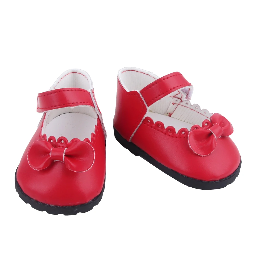8CM Cute 55cm Reborn Girl Doll Shoes MIni Leather Bowknot Doll Shoes For 22-Inch Baby New Born Girl Dolls Accessories Cotton Toy