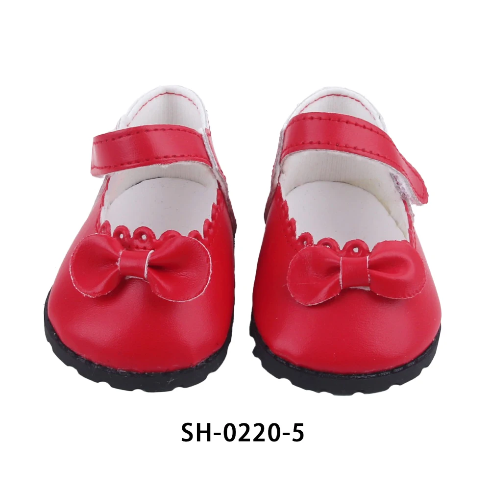 8CM Cute 55cm Reborn Girl Doll Shoes MIni Leather Bowknot Doll Shoes For 22-Inch Baby New Born Girl Dolls Accessories Cotton Toy