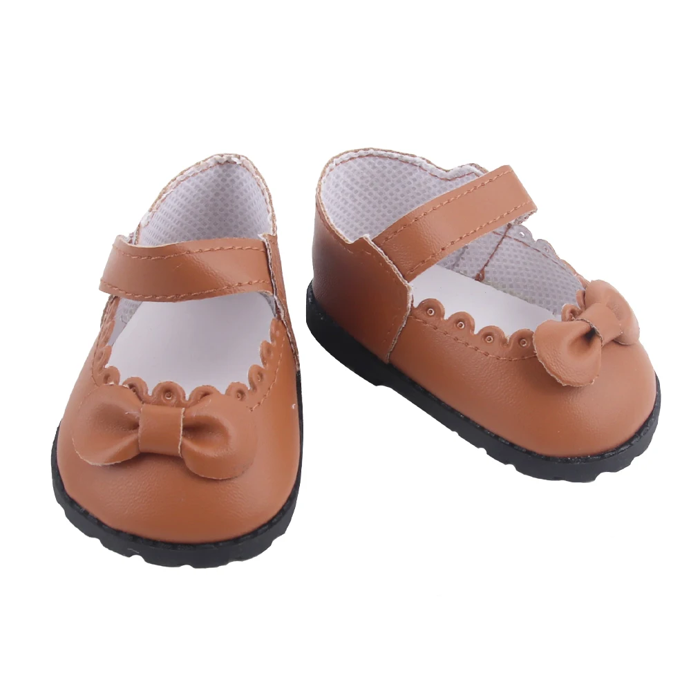 8CM Cute 55cm Reborn Girl Doll Shoes MIni Leather Bowknot Doll Shoes For 22-Inch Baby New Born Girl Dolls Accessories Cotton Toy