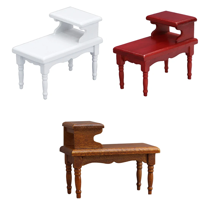 1Pc Vintage Miniature Furniture 1:12 Dollhouse Wood Table Multifunction Cabinet Bookcase Model Toy Cupboard Dolls Accessories