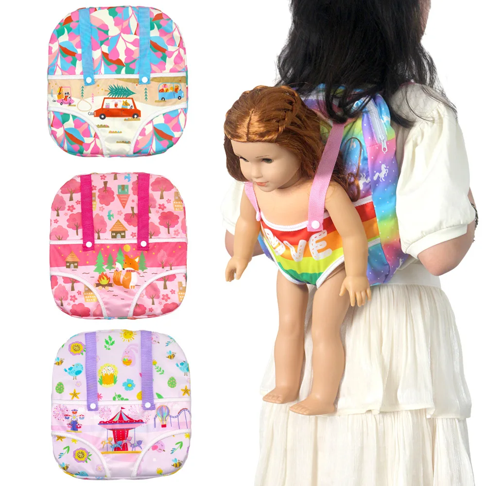 Dolls Out Going Carry Bag Backpack Strap For 43 CM Born Baby Doll Clothes Accessories,18 Inch American Doll Girl's Toys,Gift