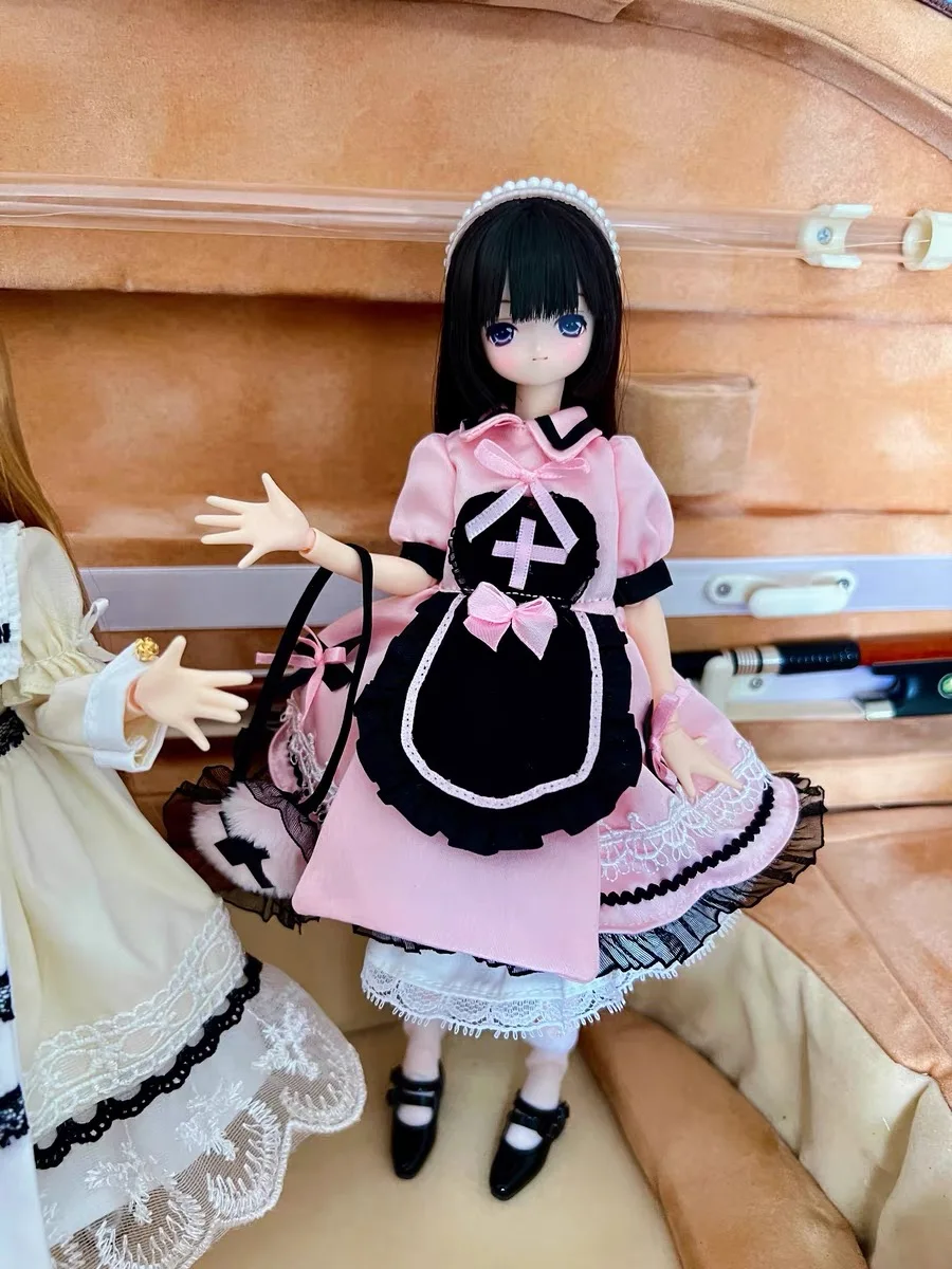 ICY DBS Blyth Doll Clothes Fashion Halloween Scary Black Pink Lolita Nurse Dress Set 19 Joints OB24 Doll Party Dress Up Clothes