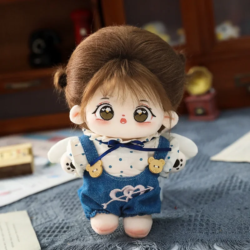 New 20cm No Attribute Figure Toys Cotton Puppy Pattern Cute Face Figure Idol Star Dolls Stuffed Nude Cotton Body Doll Girls Gift