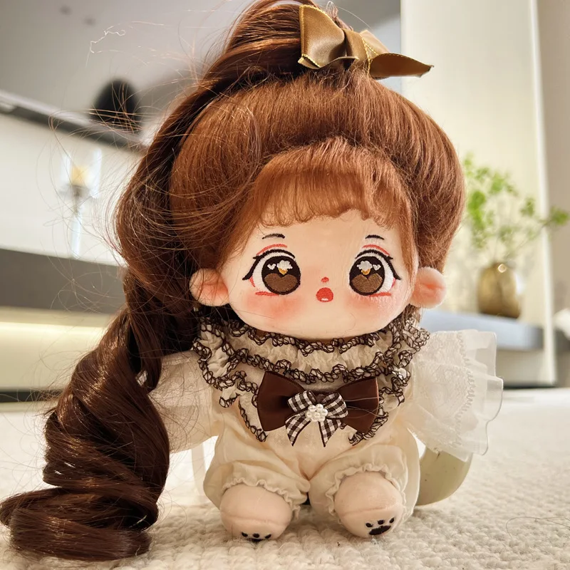 New 20cm No Attribute Figure Toys Cotton Puppy Pattern Cute Face Figure Idol Star Dolls Stuffed Nude Cotton Body Doll Girls Gift