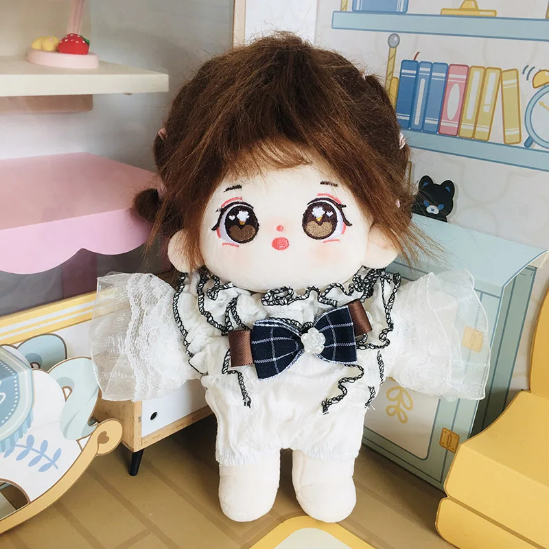 New 20cm No Attribute Figure Toys Cotton Puppy Pattern Cute Face Figure Idol Star Dolls Stuffed Nude Cotton Body Doll Girls Gift