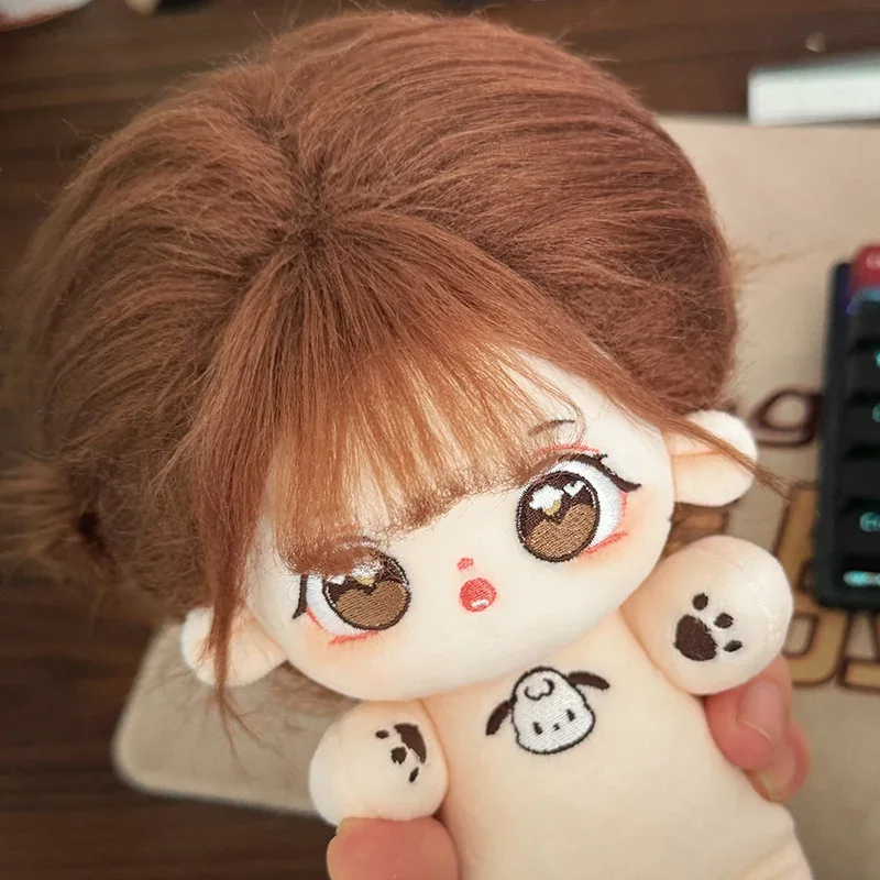 New 20cm No Attribute Figure Toys Cotton Puppy Pattern Cute Face Figure Idol Star Dolls Stuffed Nude Cotton Body Doll Girls Gift