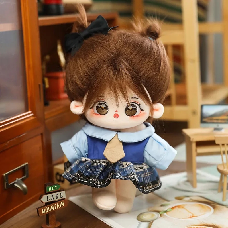 New 20cm No Attribute Figure Toys Cotton Puppy Pattern Cute Face Figure Idol Star Dolls Stuffed Nude Cotton Body Doll Girls Gift