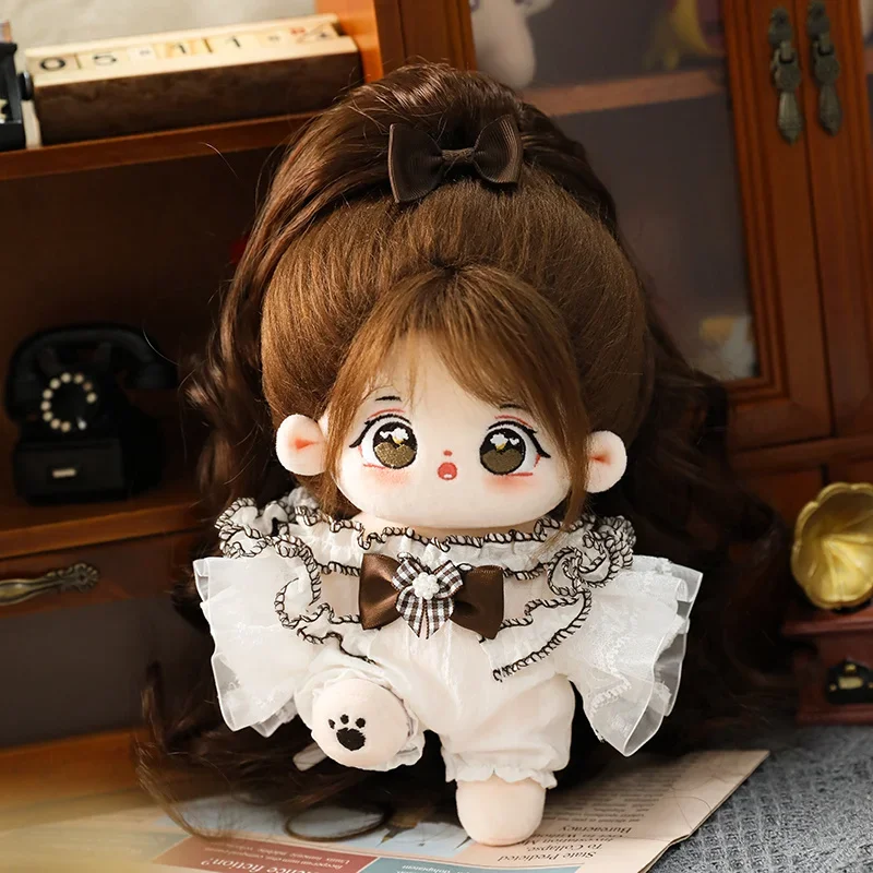 New 20cm No Attribute Figure Toys Cotton Puppy Pattern Cute Face Figure Idol Star Dolls Stuffed Nude Cotton Body Doll Girls Gift