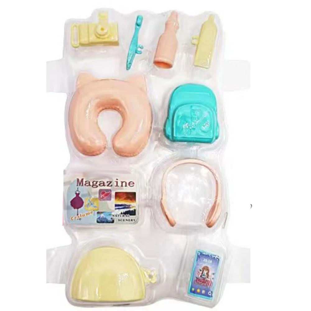 25pcs Doll Outfit Set with Travel Case, Fashionable Mini Clothes & Accessories for 5.3-6" Dolls - Includes Shoes