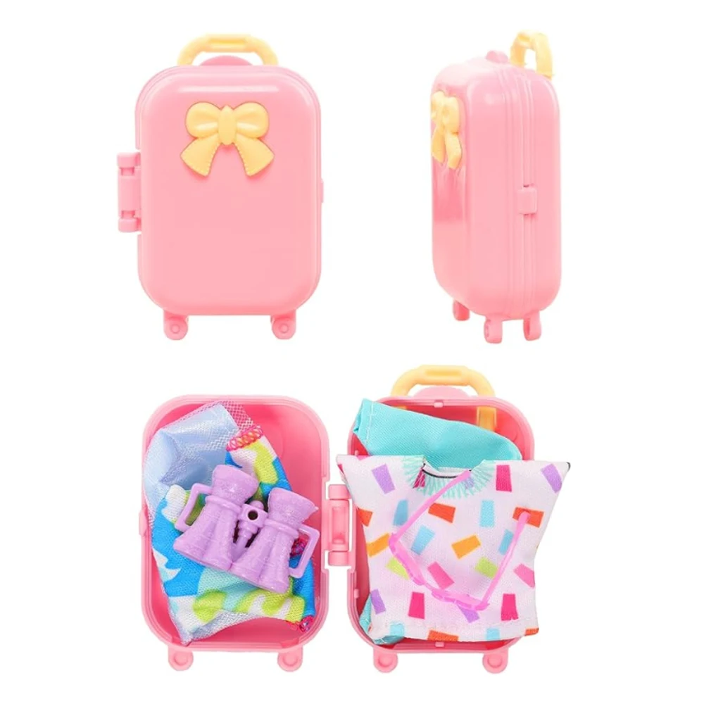 25pcs Doll Outfit Set with Travel Case, Fashionable Mini Clothes & Accessories for 5.3-6" Dolls - Includes Shoes