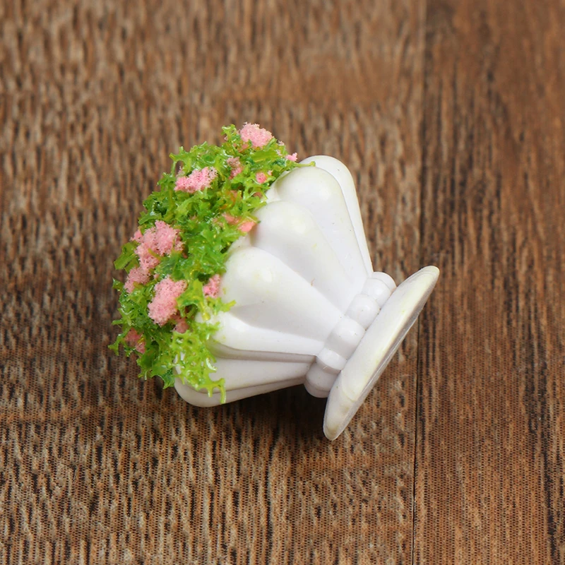 1/2Pcs Dollhouse Furniture 1:12 Accessories Mini Green Plant Bonsai Flower Pots