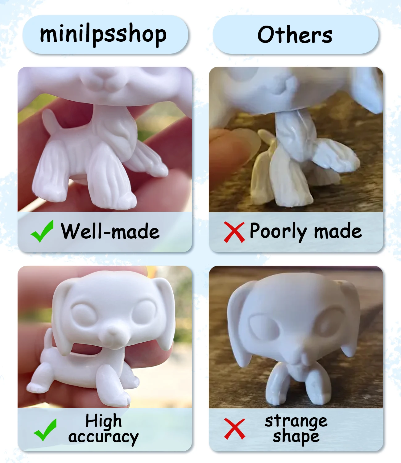 Custom Collie Shorthair Cats Made OOAK Puppy Lot Collection Figure Kids Boys Girls Birthday Set