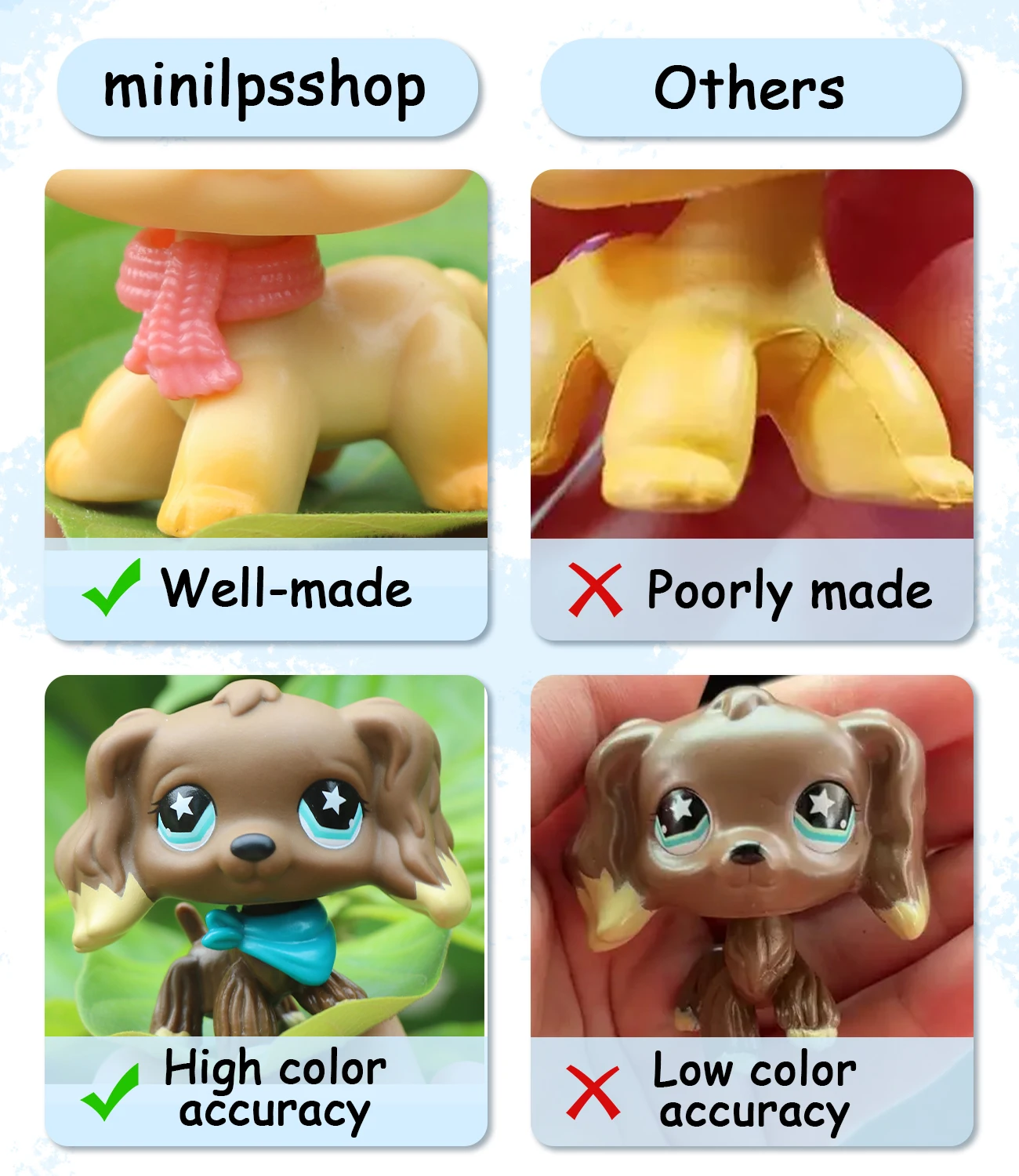 Custom Collie Shorthair Cats Made OOAK Puppy Lot Collection Figure Kids Boys Girls Birthday Set