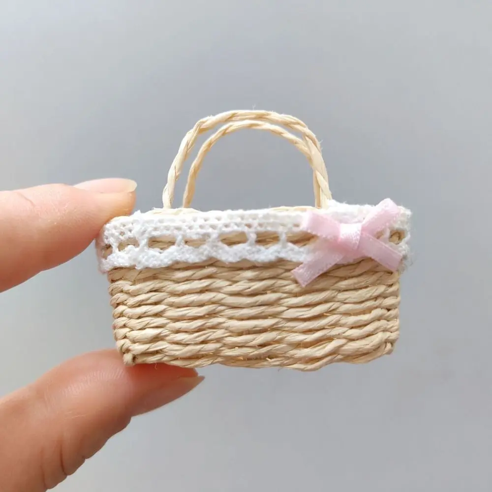 Mini Miniature Dollhouse Basket Handmade Fashion Hand Woven Basket DIY Children's Day Decoration For BJD Dolls/for Ob11 Dolls