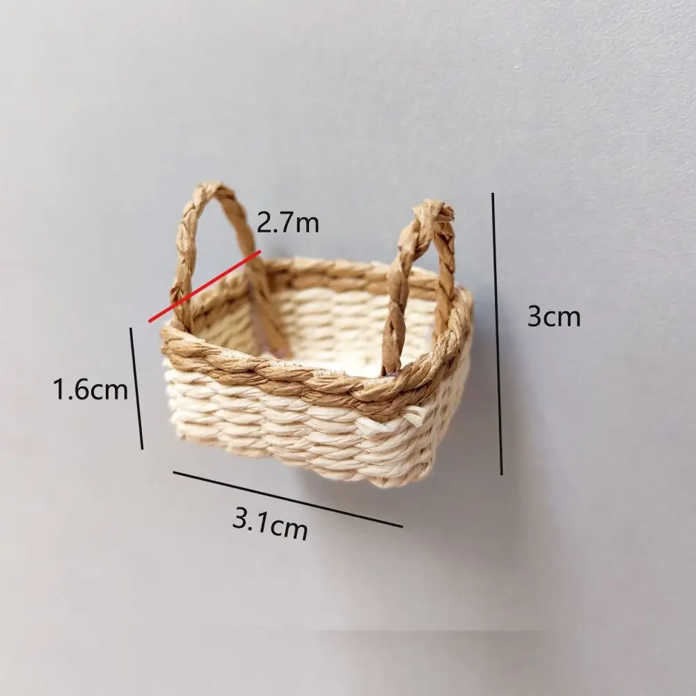 Mini Miniature Dollhouse Basket Handmade Fashion Hand Woven Basket DIY Children's Day Decoration For BJD Dolls/for Ob11 Dolls