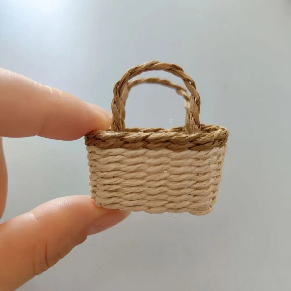 Mini Miniature Dollhouse Basket Handmade Fashion Hand Woven Basket DIY Children's Day Decoration For BJD Dolls/for Ob11 Dolls
