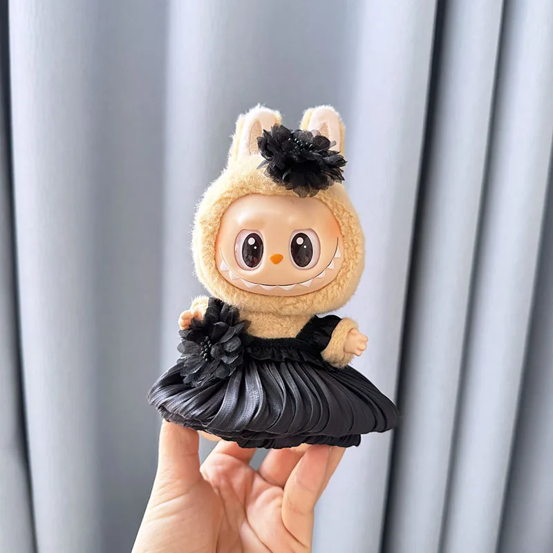 Luxury Plush Wedding Dress Dolls Clothes for Labubu I II Korea Style Fluffy Romantic Wedding Dress Flower Hat Suit for Ladbubu