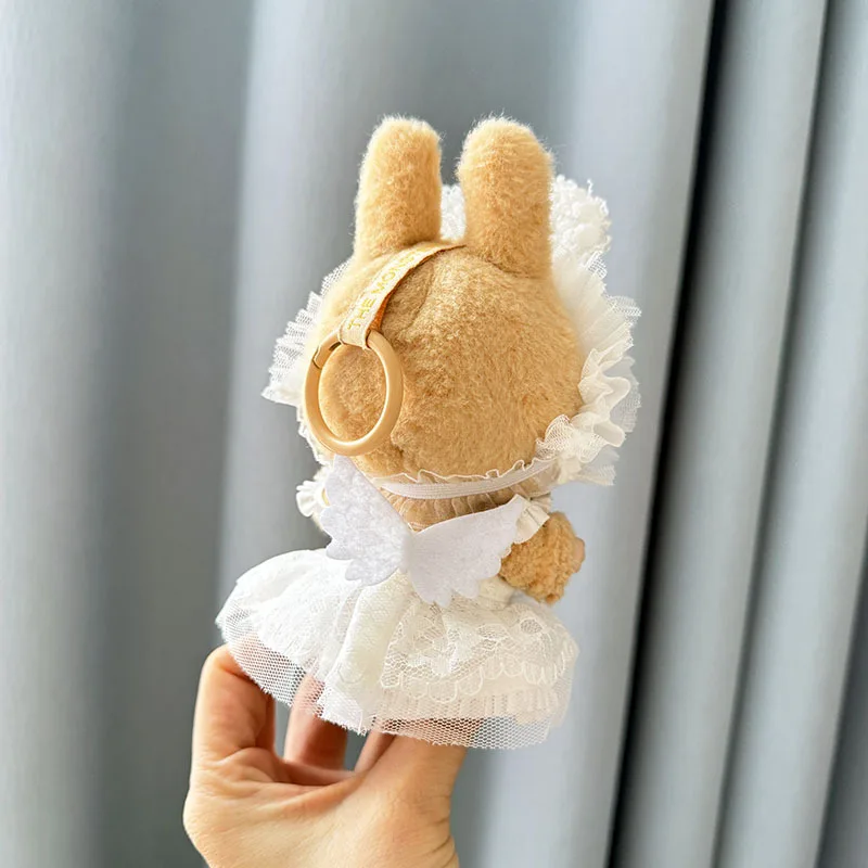 Luxury Plush Wedding Dress Dolls Clothes for Labubu I II Korea Style Fluffy Romantic Wedding Dress Flower Hat Suit for Ladbubu