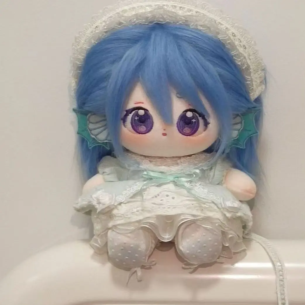 20cm Anime Game Xi Shi Honor of Kings Blue Hair Girl Soft Plush Body Dress Up Cotton Doll Stuffed Toys Cosplay Dolls Pillow Gift