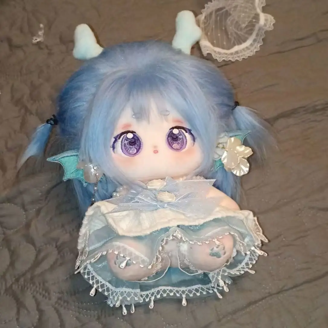 20cm Anime Game Xi Shi Honor of Kings Blue Hair Girl Soft Plush Body Dress Up Cotton Doll Stuffed Toys Cosplay Dolls Pillow Gift