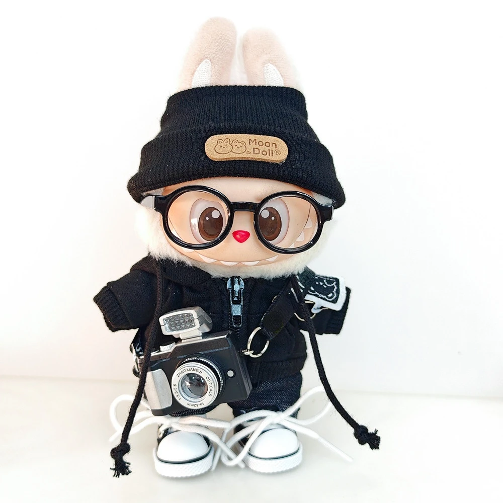 Labubu Doll Clothing Academy Cool Shadow Uniform Set 17cm Plush Doll Clothing Accessories Labubu I II Idol Doll Sitting Party