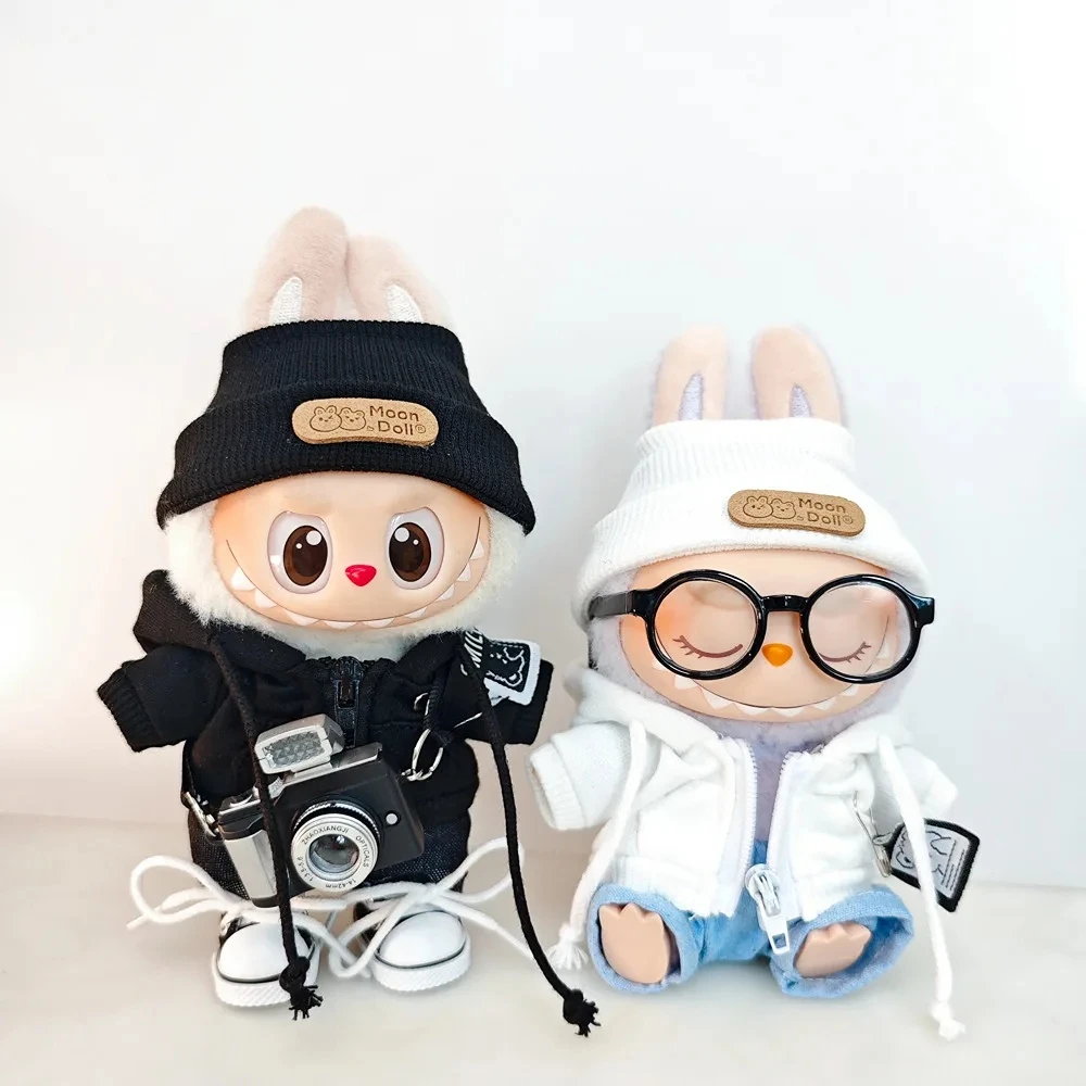 Labubu Doll Clothing Academy Cool Shadow Uniform Set 17cm Plush Doll Clothing Accessories Labubu I II Idol Doll Sitting Party