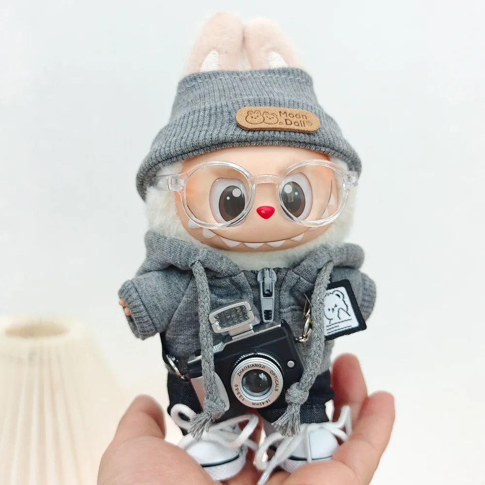 Labubu Doll Clothing Academy Cool Shadow Uniform Set 17cm Plush Doll Clothing Accessories Labubu I II Idol Doll Sitting Party
