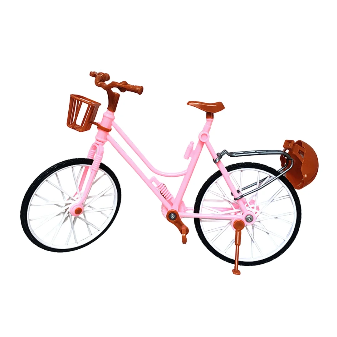DIY Assembling Mini Bicycle Sets Pink Red Toy Bike Parts 1/6 Doll Big Bike Toy For Doll Decors
