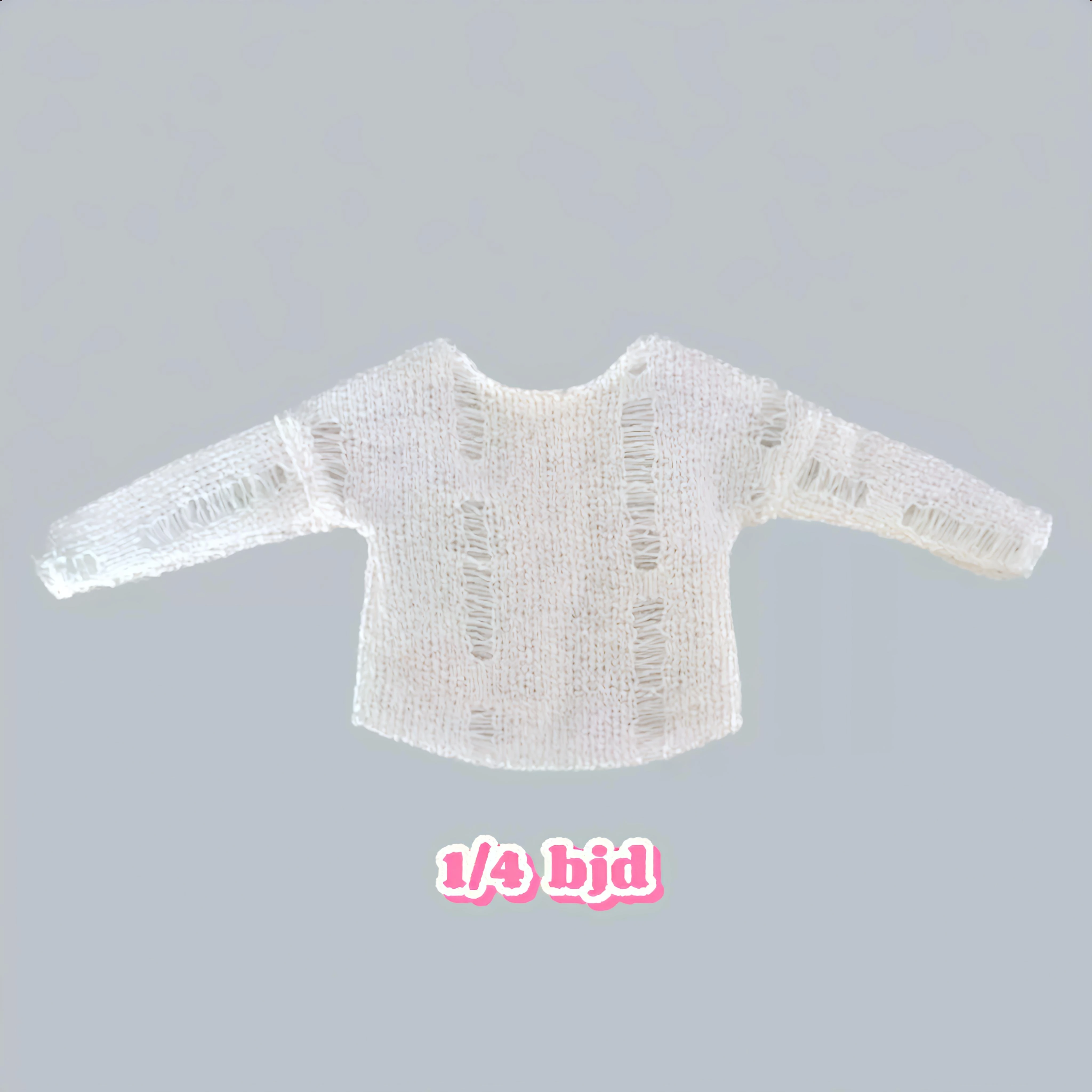 1/4 BJD Doll Clothes Baby Clothes Hollow-knit Blouse Broken Hole Smock Denim Washed Broken Hole Jean Shorts Vintage Jeans