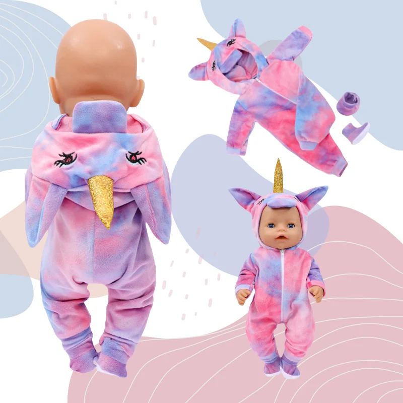 Doll Clothes for 17-18 Inch Dolls 43 cm Doll Baby Born Doll Cute Jumpers Rompers Suit Warm Clothes on A Doll Baby Christmas Gift