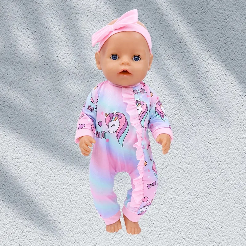 Doll Clothes for 17-18 Inch Dolls 43 cm Doll Baby Born Doll Cute Jumpers Rompers Suit Warm Clothes on A Doll Baby Christmas Gift