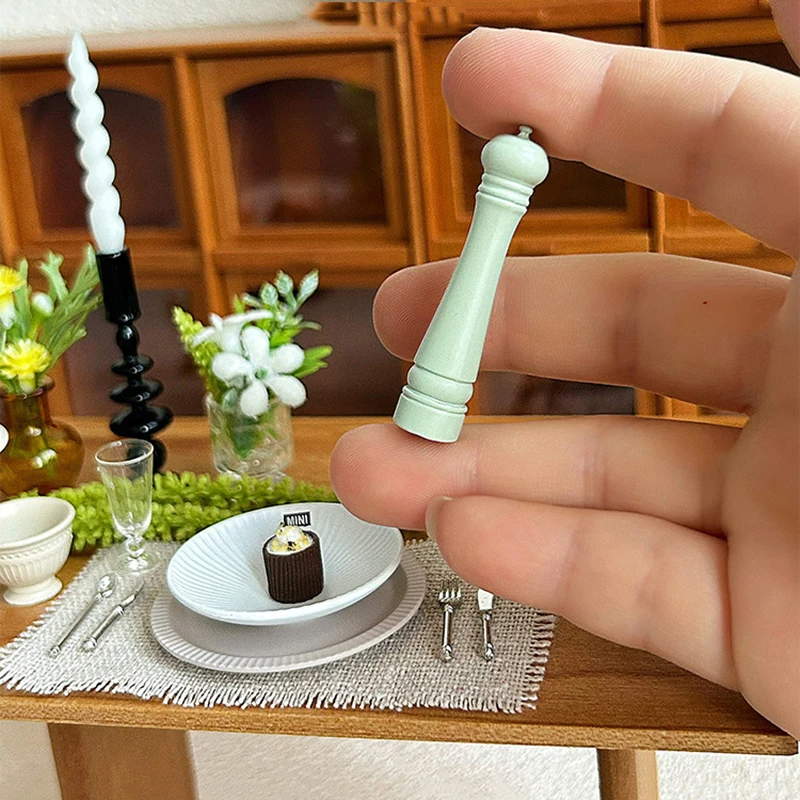 New 3Pcs Doll House Furniture Gift Dollhouse Alloy Cooking Pepper Grinding Bottle Miniature Mini Scene Model Doll Accessories