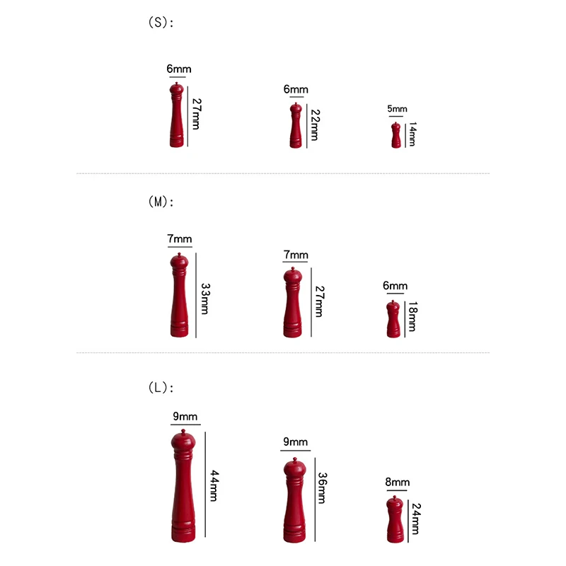 New 3Pcs Doll House Furniture Gift Dollhouse Alloy Cooking Pepper Grinding Bottle Miniature Mini Scene Model Doll Accessories