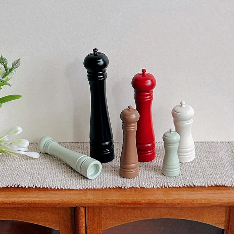 New 3Pcs Doll House Furniture Gift Dollhouse Alloy Cooking Pepper Grinding Bottle Miniature Mini Scene Model Doll Accessories