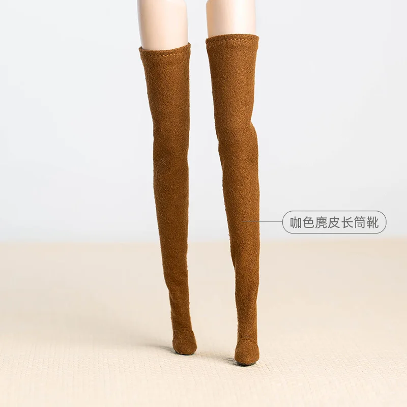 Doll Shoes Parts 1/6 Supermodel Doll Senior Sense Winter Retro Suede Knee-High Boots Fashion Leather Boots For Babi FR Xianxian