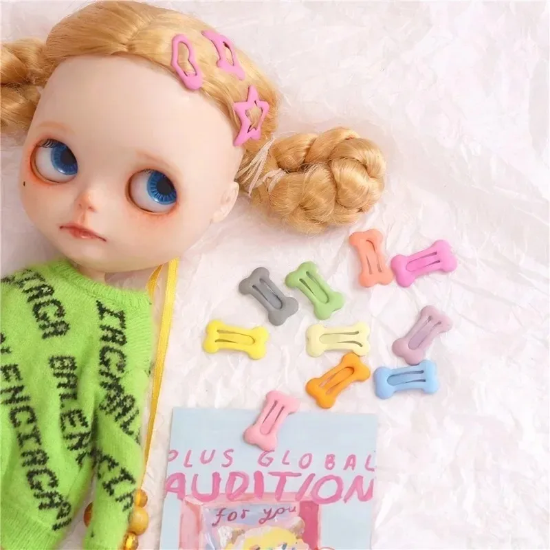 For BJD Blythe Doll 1/6 1/12 OB11 Hairpins Hair Headwear Colorful Mini 2.5cm 3cm Bangs Hair Clip Clothing Clothes Accessories