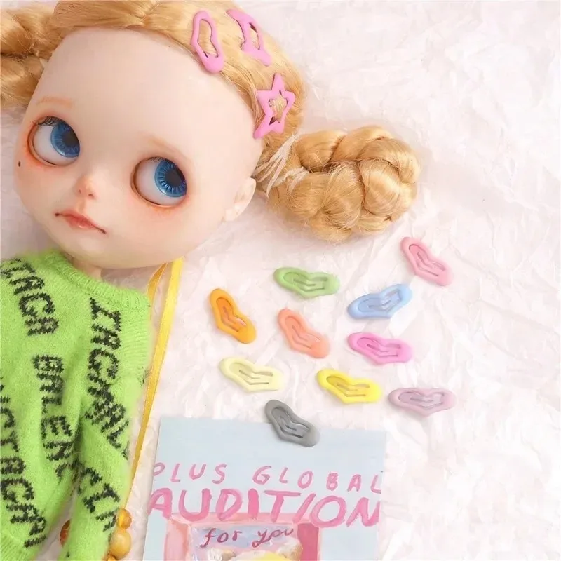 For BJD Blythe Doll 1/6 1/12 OB11 Hairpins Hair Headwear Colorful Mini 2.5cm 3cm Bangs Hair Clip Clothing Clothes Accessories