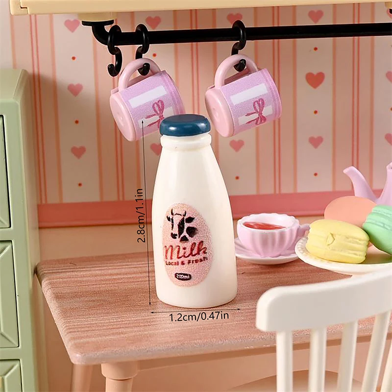 5/10PCS Miniature Food Model Toy Milk Bottle Drinks Dollhouse Accessories Kids Toy Dollhouse Kitchen Ornaments Photography Props