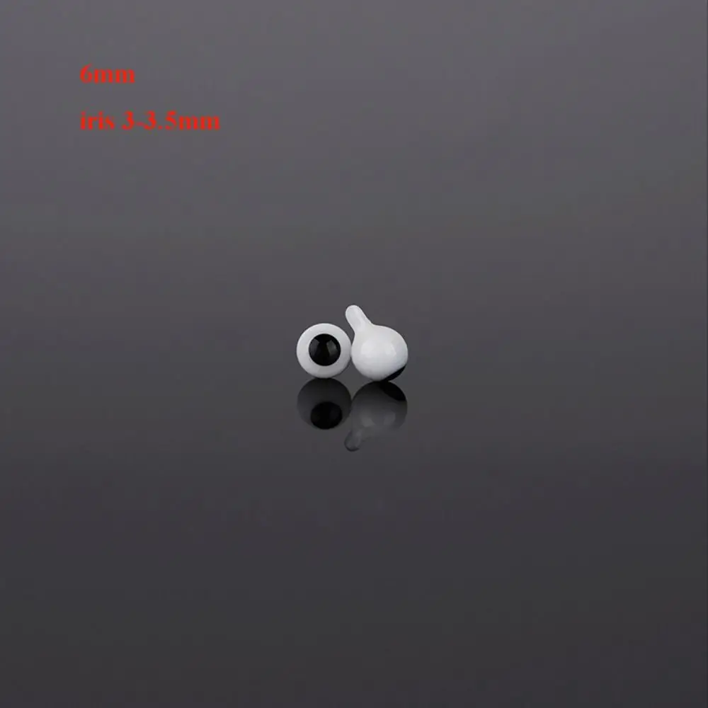 4mm 6mm 8mm 10mm Glass Eyes Eyeball Handle Style Black DIY Doll Making Crafts Accessories Black Pearl Eyes